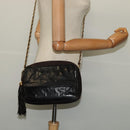 CHANEL COCO Mark Chain Shoulder Bag Leather Black Gold CC Auth ep9135-23