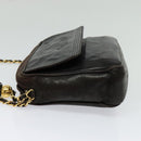 CHANEL COCO Mark Chain Shoulder Bag Leather Black Gold CC Auth ep9135-3