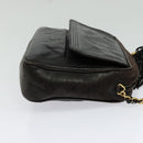 CHANEL COCO Mark Chain Shoulder Bag Leather Black Gold CC Auth ep9135-4