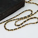 CHANEL COCO Mark Chain Shoulder Bag Leather Black Gold CC Auth ep9135-7