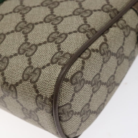 GUCCI GG Supreme Web Sherry Line Clutch Bag PVC Beige 75 01 012 Auth ep9136