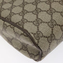 GUCCI GG Supreme Web Sherry Line Clutch Bag PVC Beige 75 01 012 Auth ep9136-11