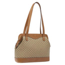 CELINE Macadam Canvas Shoulder Bag Beige Gold Auth ep9137-1