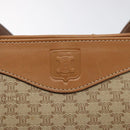 CELINE Macadam Canvas Shoulder Bag Beige Gold Auth ep9137-18