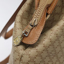 CELINE Macadam Canvas Shoulder Bag Beige Gold Auth ep9137-9