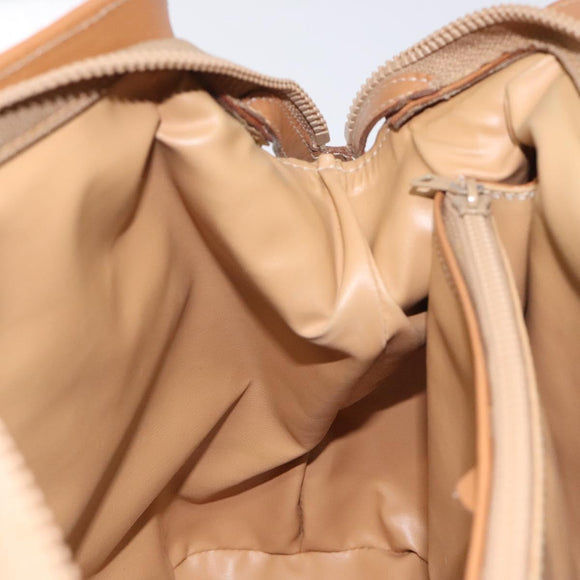 CELINE Macadam Canvas Shoulder Bag Beige Gold Auth ep9137