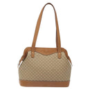CELINE Macadam Canvas Shoulder Bag Beige Gold Auth ep9137-13