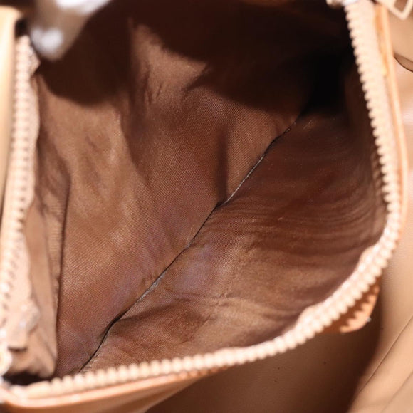 CELINE Macadam Canvas Shoulder Bag Beige Gold Auth ep9137