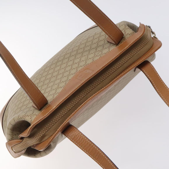 CELINE Macadam Canvas Shoulder Bag Beige Gold Auth ep9137