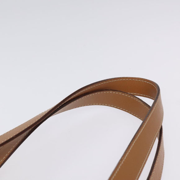 CELINE Macadam Canvas Shoulder Bag Beige Gold Auth ep9137