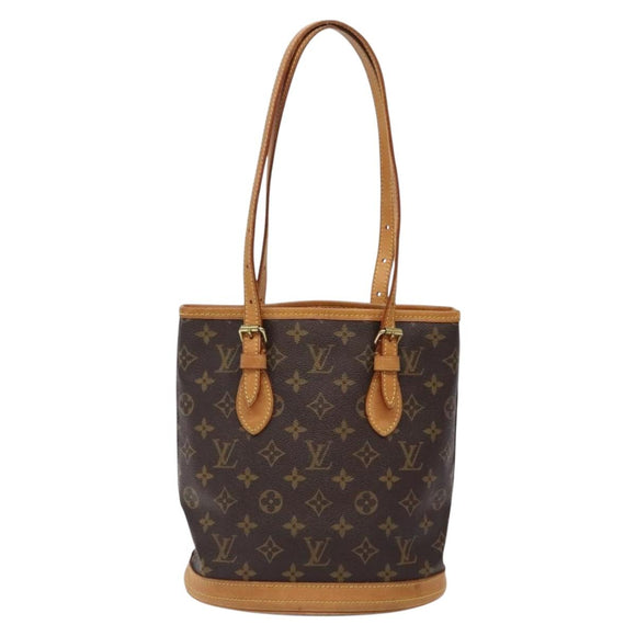 LOUIS VUITTON Monogram Bucket PM Shoulder Bag M42238 LV Auth ep9139