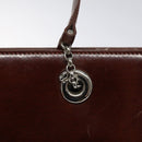 CARTIER PANTHERE Tote Bag Patent leather Brown Silver Auth ep9144-10