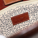 CARTIER PANTHERE Tote Bag Patent leather Brown Silver Auth ep9144-17