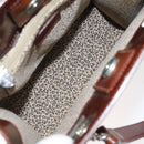 CARTIER PANTHERE Tote Bag Patent leather Brown Silver Auth ep9144-11