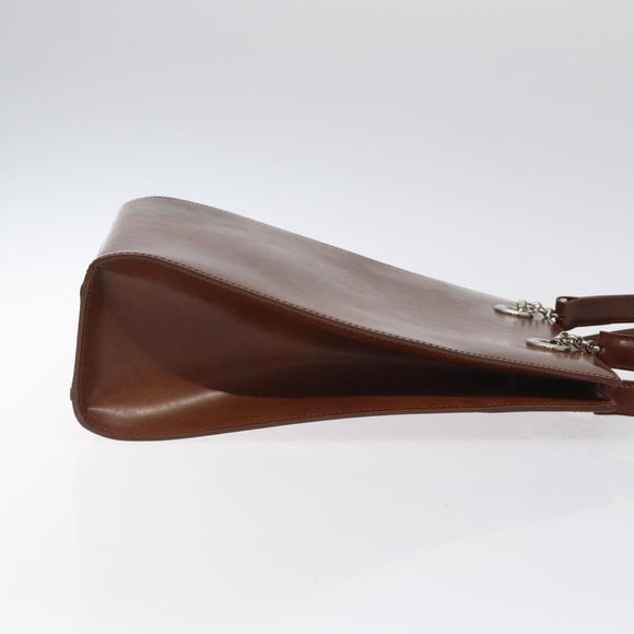 CARTIER PANTHERE Tote Bag Patent leather Brown Silver Auth ep9144