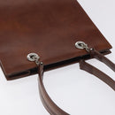 CARTIER PANTHERE Tote Bag Patent leather Brown Silver Auth ep9144-6