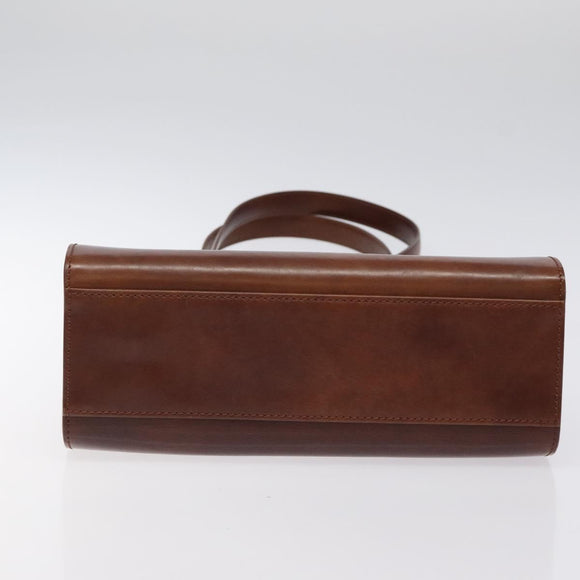 CARTIER PANTHERE Tote Bag Patent leather Brown Silver Auth ep9144