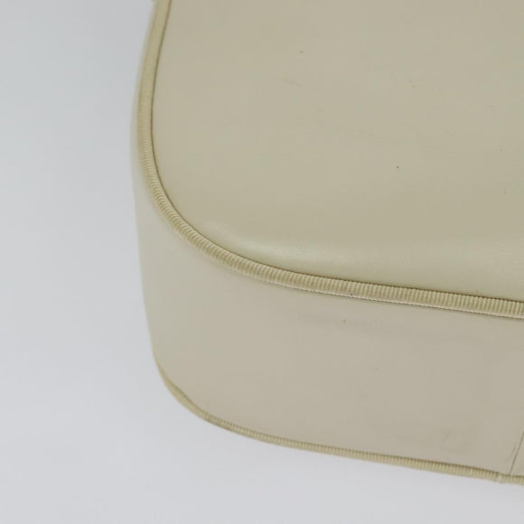 Salvatore Ferragamo Vala Shoulder Bag Leather White Gold Auth ep9145