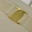 Salvatore Ferragamo Vala Shoulder Bag Leather White Gold Auth ep9145-10