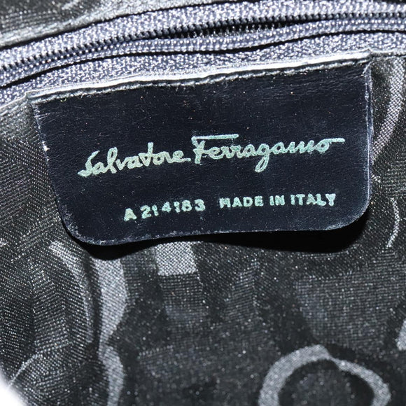 Salvatore Ferragamo Vala Shoulder Bag Leather White Gold Auth ep9145
