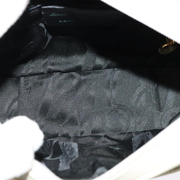 Salvatore Ferragamo Vala Shoulder Bag Leather White Gold Auth ep9145