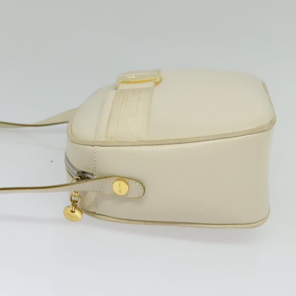 Salvatore Ferragamo Vala Shoulder Bag Leather White Gold Auth ep9145