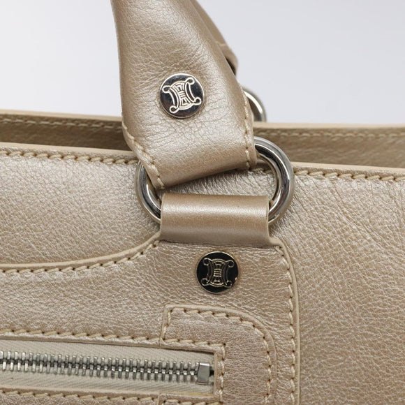 CELINE Boogie bag Hand Bag Leather Gold Auth ep9147