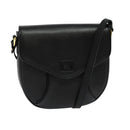 Burberrys Shoulder Bag Leather Black Gold Auth ep9157-1