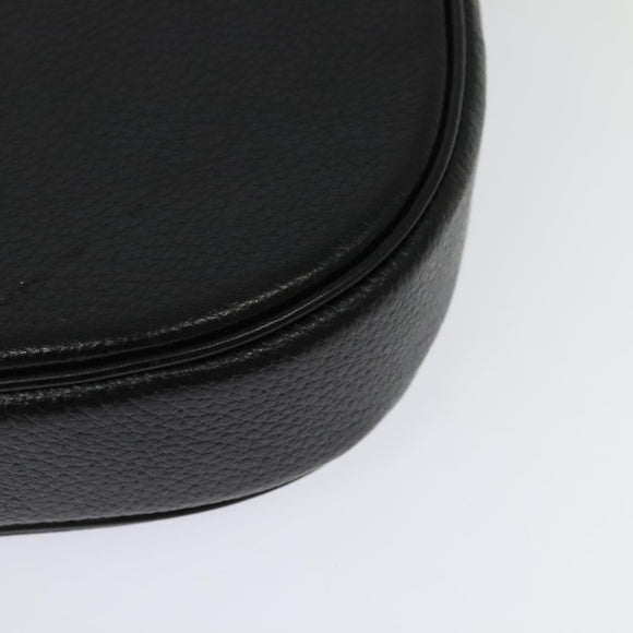 Burberrys Shoulder Bag Leather Black Gold Auth ep9157