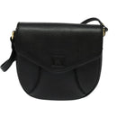 Burberrys Shoulder Bag Leather Black Gold Auth ep9157-2