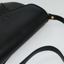 Burberrys Shoulder Bag Leather Black Gold Auth ep9157-6