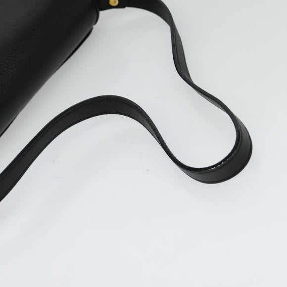 Burberrys Shoulder Bag Leather Black Gold Auth ep9157