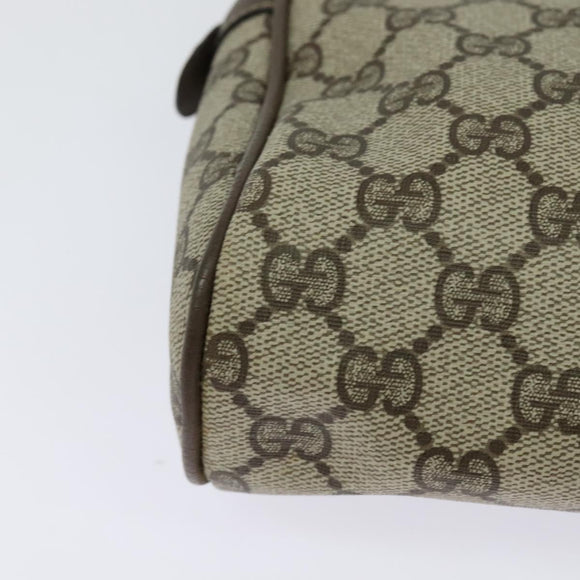 GUCCI GG Supreme Web Sherry Line Clutch Bag PVC Beige 22 01 012 Auth ep9158