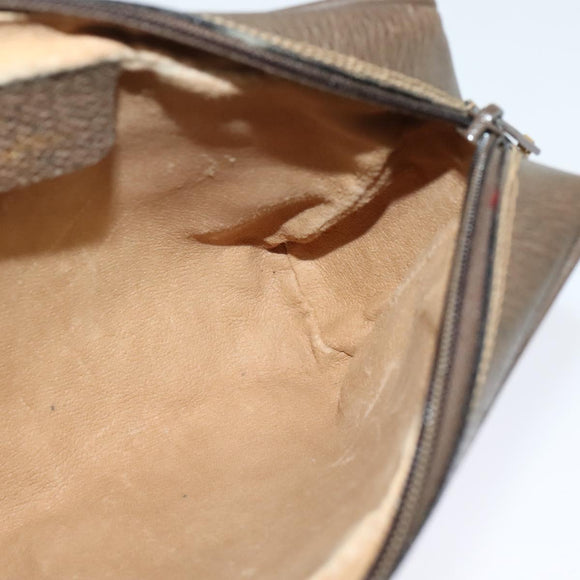 GUCCI GG Supreme Web Sherry Line Clutch Bag PVC Beige 22 01 012 Auth ep9158