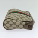 GUCCI GG Supreme Web Sherry Line Clutch Bag PVC Beige 22 01 012 Auth ep9158-4