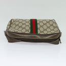 GUCCI GG Supreme Web Sherry Line Clutch Bag PVC Beige 22 01 012 Auth ep9158-5