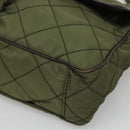 PRADA Shoulder Bag Nylon Khaki Silver Auth ep9159-8