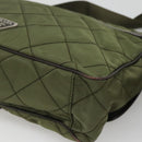PRADA Shoulder Bag Nylon Khaki Silver Auth ep9159-16