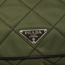 PRADA Shoulder Bag Nylon Khaki Silver Auth ep9159-18