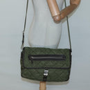 PRADA Shoulder Bag Nylon Khaki Silver Auth ep9159-24