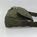 PRADA Shoulder Bag Nylon Khaki Silver Auth ep9159-3