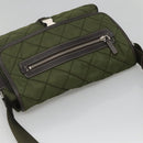 PRADA Shoulder Bag Nylon Khaki Silver Auth ep9159-6