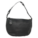 Salvatore Ferragamo Gancini Shoulder Bag Leather Black Silver Auth ep9163-1