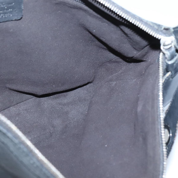 Salvatore Ferragamo Gancini Shoulder Bag Leather Black Silver Auth ep9163