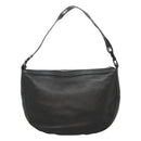Salvatore Ferragamo Gancini Shoulder Bag Leather Black Silver Auth ep9163-3
