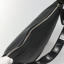 Salvatore Ferragamo Gancini Shoulder Bag Leather Black Silver Auth ep9163-6