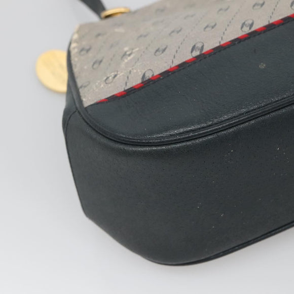 GUCCI Shoulder Bag PVC Leather Navy Gold 116 02 107 Auth ep9165