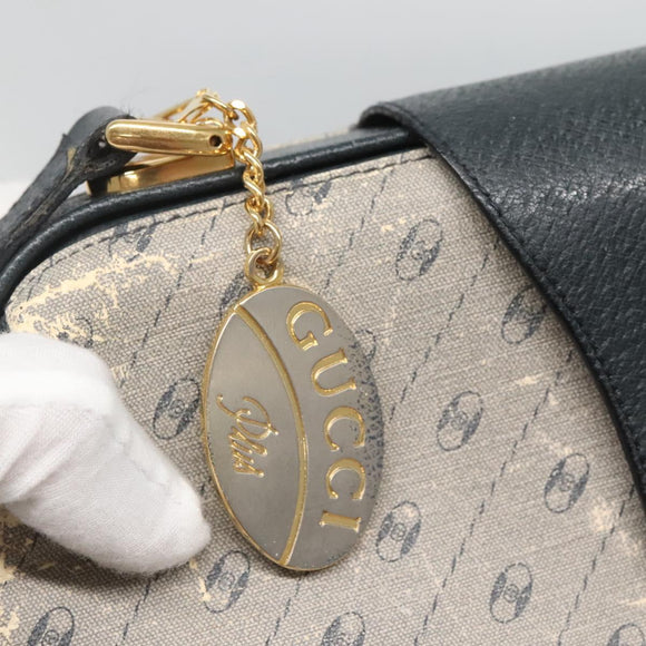 GUCCI Shoulder Bag PVC Leather Navy Gold 116 02 107 Auth ep9165