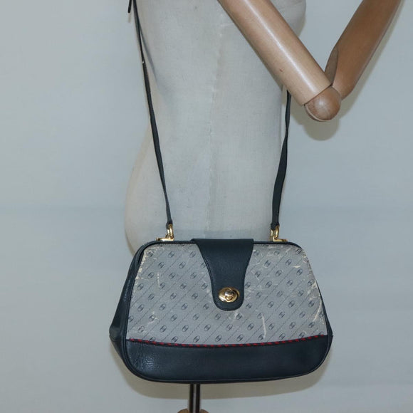 GUCCI Shoulder Bag PVC Leather Navy Gold 116 02 107 Auth ep9165