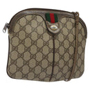 GUCCI GG Supreme Web Sherry Line Shoulder Bag PVC Beige 904 02 047 Auth ep9173-1